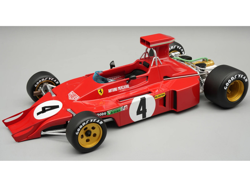 Ferrari 312B3 73 #4 Arturo Merzario Formula One F1 United States GP 1973 Mythos Series with Display Case Limited Edition to 50 pieces Worldwide 1/18 Model Car Tecnomodel TM18-411D