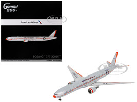 Boeing 777 300ER Commercial Aircraft American Airlines Flagship DFW N735AT Silver with Otange Stripes "Gemini 200 Series 1/200 Diecast Model Airplane GeminiJets G2AAL1508