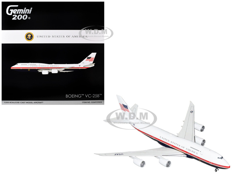 Boeing VC25B Transport Aircraft "Air Force One" (31000) United States Air Force "Gemini 200" Series 1/200 Diecast Model Airplane by GeminiJets G2AFO1502