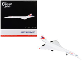 BAe/Aerospatiale Concorde Commercial Aircraft "British Airways" (G-BOAD) White with Tail Stripes "Gemini 200" Series 1/200 Diecast Model Airplane GeminiJets G2BAW1484