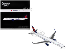 Boeing 757 300 Commercial Aircraft Delta Air Lines N595NW White with Blue and Red Tail Gemini 200 Series 1/200 Diecast Model Airplane GeminiJets G2DAL1418