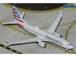 Boeing 737 MAX 8 Commercial Aircraft "American Airlines" (N326RP) Gray with Striped Tail Series 1/400 Diecast Model Airplane by GeminiJets GJAAL2358
