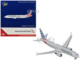 Boeing 737 MAX 8 Commercial Aircraft "American Airlines" (N326RP) Gray with Striped Tail Series 1/400 Diecast Model Airplane by GeminiJets GJAAL2358