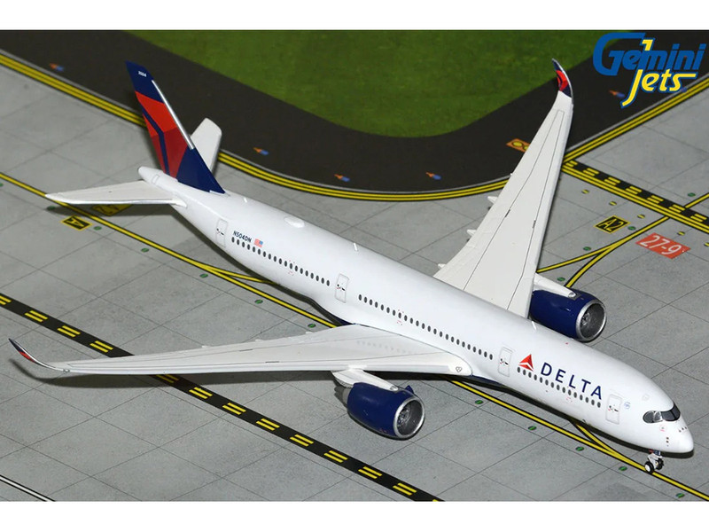 Airbus A350-900 Commercial Aircraft "Delta Air Lines" (N504DN) White with Blue and Red Tail 1/400 Diecast Model Airplane by GeminiJets GJDAL2317