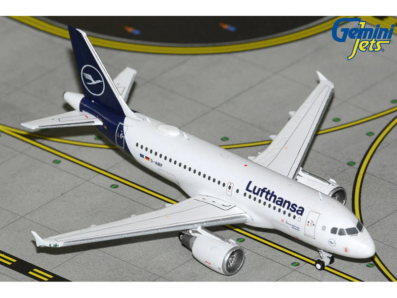 Airbus A319 100 Commercial Aircraft Lufthansa D AIBF White with Dark Blue Tail 1/400 Diecast Model Airplane GeminiJets GJDLH2022