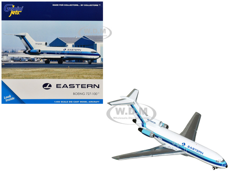Boeing 727-100 Commercial Aircraft "Eastern Air Lines" (N8164G) White with Blue Stripes 1/400 Diecast Model Airplane by GeminiJets GJEAL2350