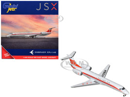 Embraer ERJ-145 Commercial Aircraft "JSX" (N960JX) White with Red Stripes and Tail 1/400 Diecast Model Airplane by GeminiJets GJJSX2403