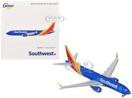 Boeing 737 MAX 8 Commercial Aircraft "Southwest Airlines" (N8788L) Blue with Red and Yellow Stripes 1/400 Diecast Model Airplane GeminiJets GJSWA2372