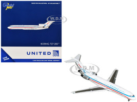 Boeing 727-200 Commercial Aircraft "United Airlines - Stars & Bars/Friend Ship" (N7620U) White with Red and Blue Stripes 1/400 Diecast Model Airplane by GeminiJets GJUAL2352
