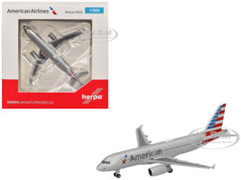 Airbus A320 Commercial Aircraft "American Airlines" (N680AW) Silver with Blue and Red Tail 1/500 Diecast Model Airplane by Herpa HE538879