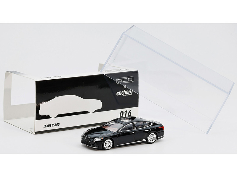 Lexus LS500h Black with Sunroof 1/64 Diecast Model Car GCD x Enchery GE-004-16