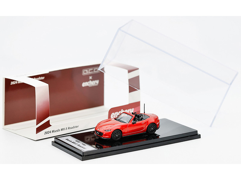 2024 Mazda MX 5 Roadster Orange Metallic 1/64 Diecast Model Car GCD x Enchery GE-006-36