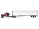 Peterbilt 589 with 58 Flat Top Sleeper and 53 Utility Trailer Legendary Red with Black Top 1/64 Diecast Model DCP/First Gear 60-2171
