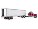 Peterbilt 589 with 58 Flat Top Sleeper and 53 Utility Trailer Legendary Red with Black Top 1/64 Diecast Model DCP/First Gear 60-2171