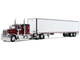 Peterbilt 589 with 58 Flat Top Sleeper and 53 Utility Trailer Legendary Red with Black Top 1/64 Diecast Model DCP/First Gear 60-2171