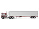 Kenworth K100 COE Flat Top and 53 Utility Trailer with Reefer Red s Favorites Jim Skrinar Red with White Stripes 1/64 Diecast Model DCP/First Gear 69-2253