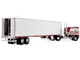 Kenworth K100 COE Flat Top and 53 Utility Trailer with Reefer Red s Favorites Jim Skrinar Red with White Stripes 1/64 Diecast Model DCP/First Gear 69-2253