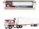 Kenworth K100 COE Flat Top and 53 Utility Trailer with Reefer Red s Favorites Jim Skrinar Red with White Stripes 1/64 Diecast Model DCP/First Gear 69-2253