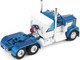Kenworth W900A with 36 Sleeper and 45 Wilson Vintage Livestock Trailer Mariner Blue and White with Silver Trailer 1/64 Diecast Model DCP/First Gear 60-2136