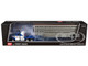 Kenworth W900A with 36 Sleeper and 45 Wilson Vintage Livestock Trailer Mariner Blue and White with Silver Trailer 1/64 Diecast Model DCP/First Gear 60-2136