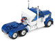 Kenworth W900A with 36 Sleeper and 45 Wilson Vintage Livestock Trailer Mariner Blue and White with Silver Trailer 1/64 Diecast Model DCP/First Gear 60-2136