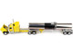 Kenworth W900L with 60 Aerodyne Sleeper and Brenner Tank Trailer Double C Transport Yellow 1/64 Diecast Model DCP/First Gear 60-2147