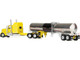 Kenworth W900L with 60 Aerodyne Sleeper and Brenner Tank Trailer Double C Transport Yellow 1/64 Diecast Model DCP/First Gear 60-2147
