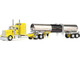 Kenworth W900L with 60 Aerodyne Sleeper and Brenner Tank Trailer Double C Transport Yellow 1/64 Diecast Model DCP/First Gear 60-2147
