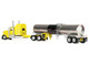 Kenworth W900L with 60 Aerodyne Sleeper and Brenner Tank Trailer Double C Transport Yellow 1/64 Diecast Model DCP/First Gear 60-2147