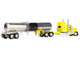 Kenworth W900L with 60 Aerodyne Sleeper and Brenner Tank Trailer Double C Transport Yellow 1/64 Diecast Model DCP/First Gear 60-2147