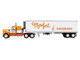 Kenworth W900A with 36 Sleeper and 40 Vintage Trailer with Reefer Monfort of Colorado Orange and White Fallen Flag #50 1/64 Diecast Model DCP/First Gear 69-1860
