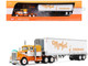 Kenworth W900A with 36 Sleeper and 40 Vintage Trailer with Reefer Monfort of Colorado Orange and White Fallen Flag #50 1/64 Diecast Model DCP/First Gear 69-1860