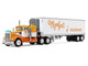 Kenworth W900A with 36 Sleeper and 40 Vintage Trailer with Reefer Monfort of Colorado Orange and White Fallen Flag #50 1/64 Diecast Model DCP/First Gear 69-1860