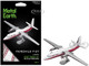 Model Kit Fairchild F 27 Commercial Aircraft Pacific Alaska White with Red Stripes Moderate Difficulty Steel Model Metal Earth ME1049