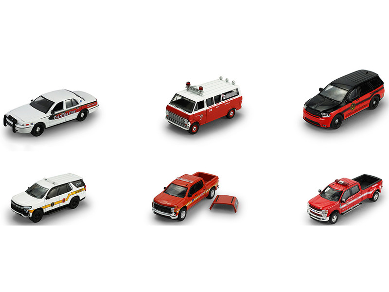 Fire & Rescue Series #5 Set of 6 Cars 1/64 Diecast Model Cars Greenlight 67070SET