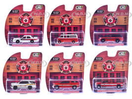 Fire & Rescue Series #5 Set of 6 Cars 1/64 Diecast Model Cars Greenlight 67070SET
