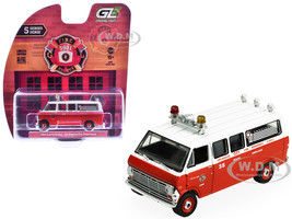 1969 Ford Econoline Ambulance Los Angeles Fire Department Red and White Fire & Rescue Series #5 1/64 Diecast Model Car Greenlight 67070B