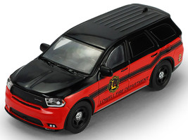 2019 Dodge Durango Lowell Arkansas Fire Department Red and Black with Black Stripes Fire & Rescue Series #5 1/64 Diecast Model Car Greenlight 67070C