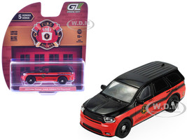 2019 Dodge Durango Lowell Arkansas Fire Department Red and Black with Black Stripes Fire & Rescue Series #5 1/64 Diecast Model Car Greenlight 67070C
