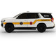 2024 Chevrolet Tahoe Montgomery County Maryland Fire & Rescue Bethesda Chevy Chase Rescue Squad White with Yellow Stripes Fire & Rescue Series #5 1/64 Diecast Model Car Greenlight 67070D