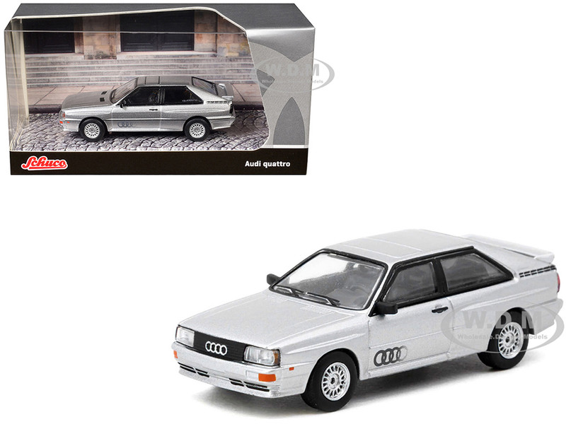 Audi Quattro Silver Metallic Collab64 Series 1/64 Diecast Model Car Schuco & Tarmac Works T64S-025-SL