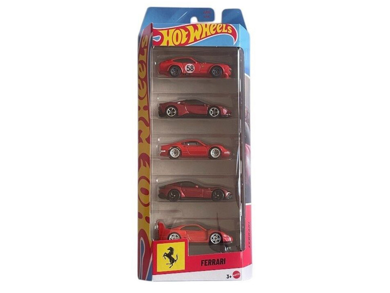 Ferrari 5 piece Set Hot Wheels Diecast Model Cars Hot Wheels JLN12