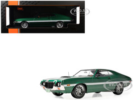 1972 Ford Gran Torino Sport 2 Door Green Metallic with White Stripes 1/18 Diecast Model Car IXO Models 18CMC26422