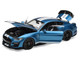 2022 Ford Mustang Shelby GT500 Blue Metallic with White Stripes 1/18 Diecast Model Car IXO Models 18RDC244-FO