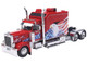2002 Peterbilt 379 Custom Truck Tractor Red with Patriotic Graphics 1/64 Diecast Model IXO Models 64TR016A