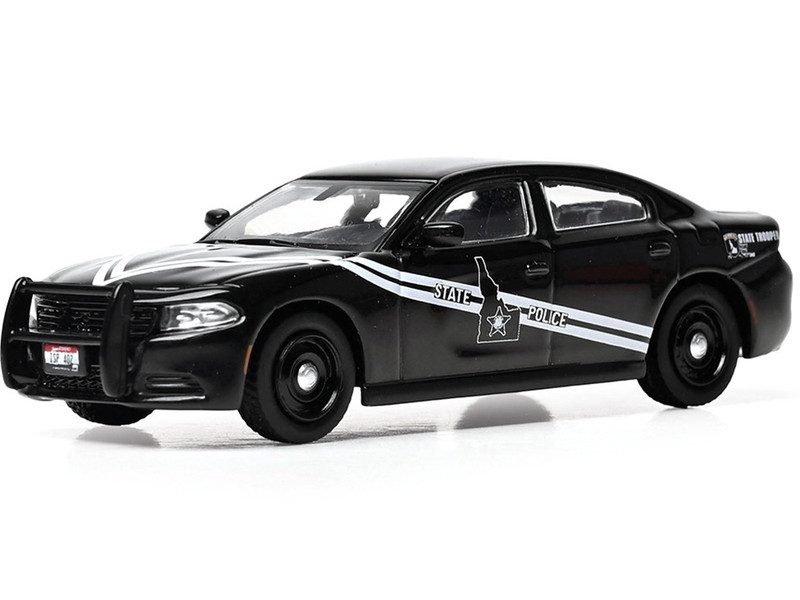 2023 Dodge Charger Pursuit Idaho State Police Black with White Stripes 1/64 Diecast Model IXO Models IA64026
