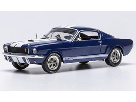 1965 Shelby GT350 Dark Blue Metallic with White Stripes 1/43 Diecast Model IXO Models CLC613N22