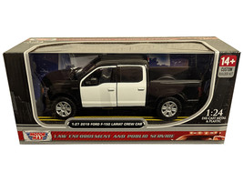 2019 Ford F 150 Lariat Crew Cab Pickup Truck Unmarked Plain Black and White Custom Builder s Kit Law Enforcement and Public Service Series 1/27 Diecast Model Car Motormax 76981BW-BB