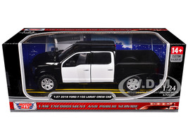 2019 Ford F 150 Lariat Crew Cab Pickup Truck Unmarked Plain Black and White Custom Builder s Kit Law Enforcement and Public Service Series 1/27 Diecast Model Car Motormax 76981BW-BB