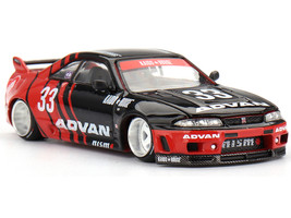 Nissan Skyline GT R R33 Kaido Works RHD Right Hand Drive #33 ADVAN Black and Red Designed by Jun Imai Kaido House Special 1/64 Diecast Model Car Mini GT KHMG191